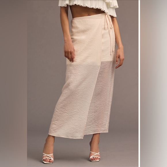 Anthropologie Sheer Maxi wrap Skirt - Picture 8 of 13